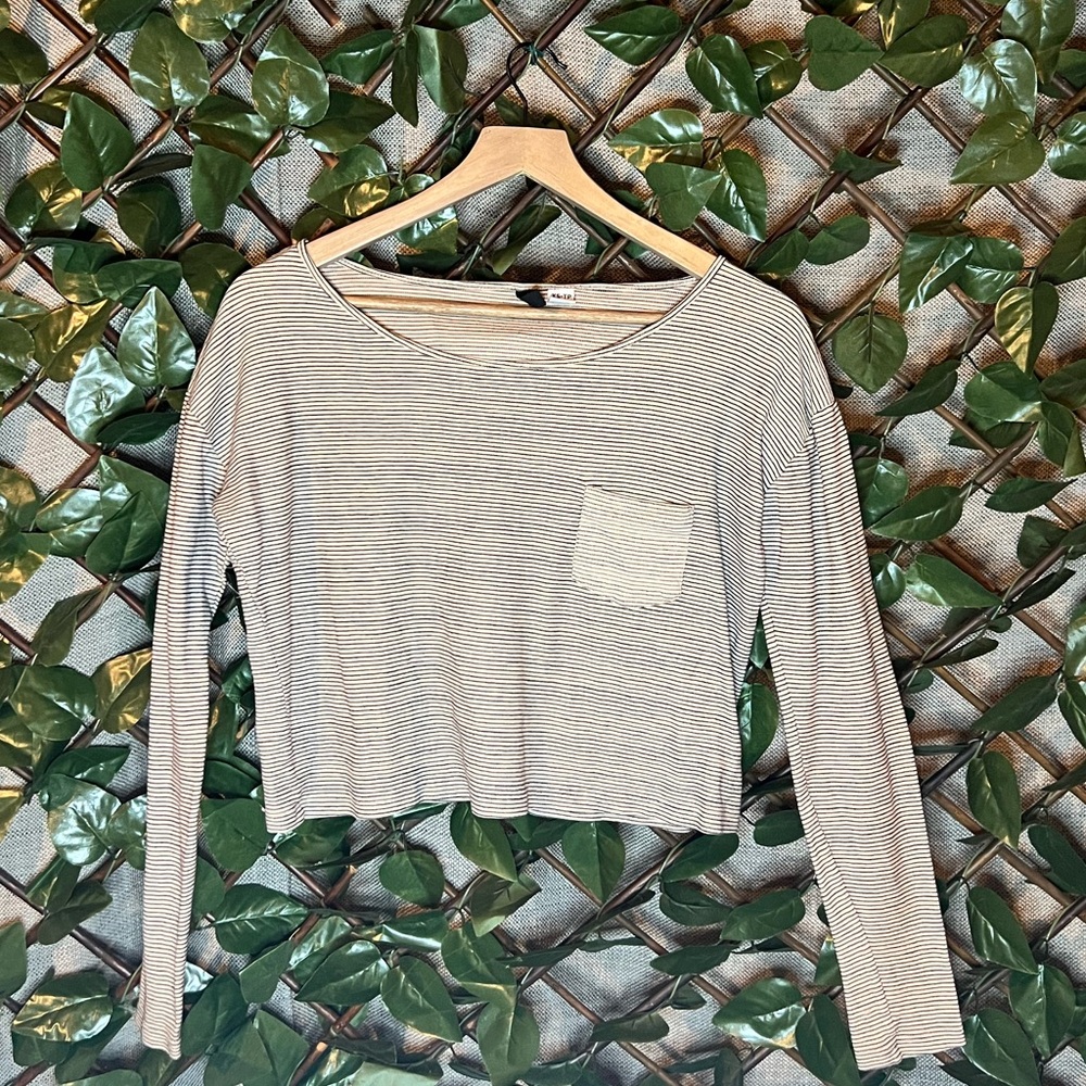Urban Outfitters Striped Crop Long Sleeve